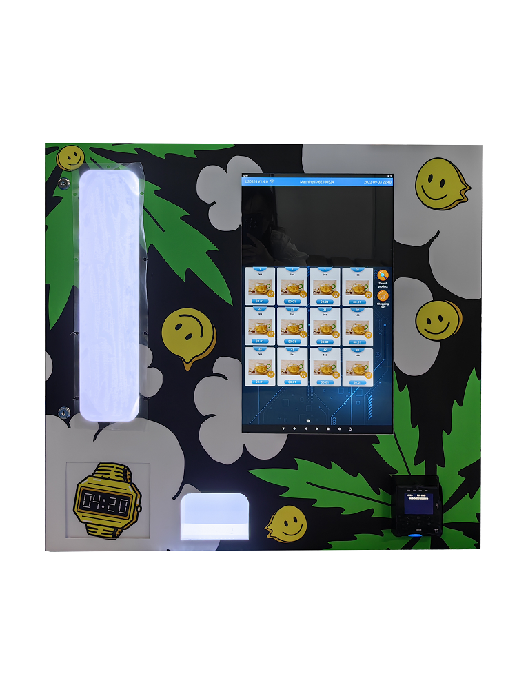 Mini máquina expendedora para colgar en la pared con soporte para verificador de edad que lee la tarjeta de identificación de EE. UU. Máquina expendedora para bar club y mercado americano